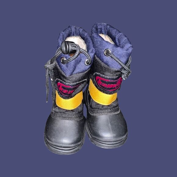 Toddler Kamik Navy/Black/Yellow Snow Boots Size 5 - Picture 3 of 6